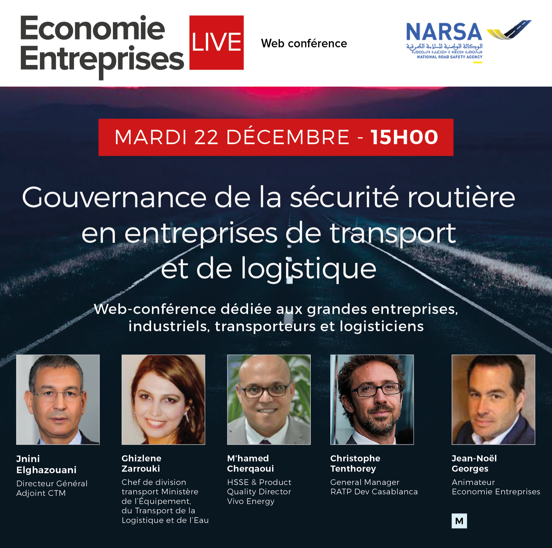 مؤتمر عن بعد: الحكامة والسلامة الطرقية في شركات النقل والخدمات اللوجستيكية